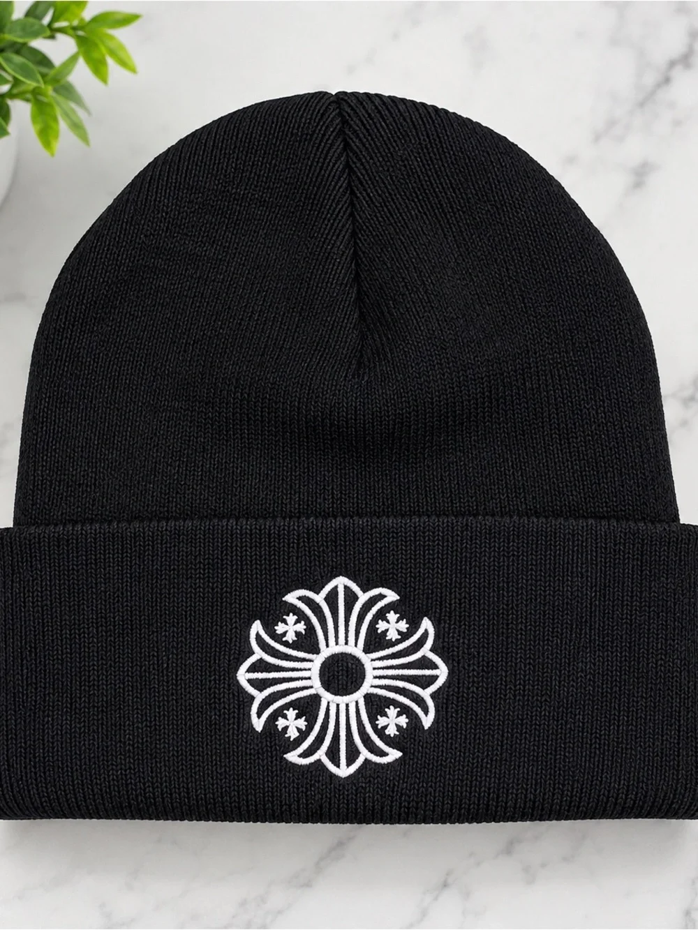 [COMING SOON 9.22] Unisex Chrome Hearts Gothic Black Knit Winter Beanie Cap